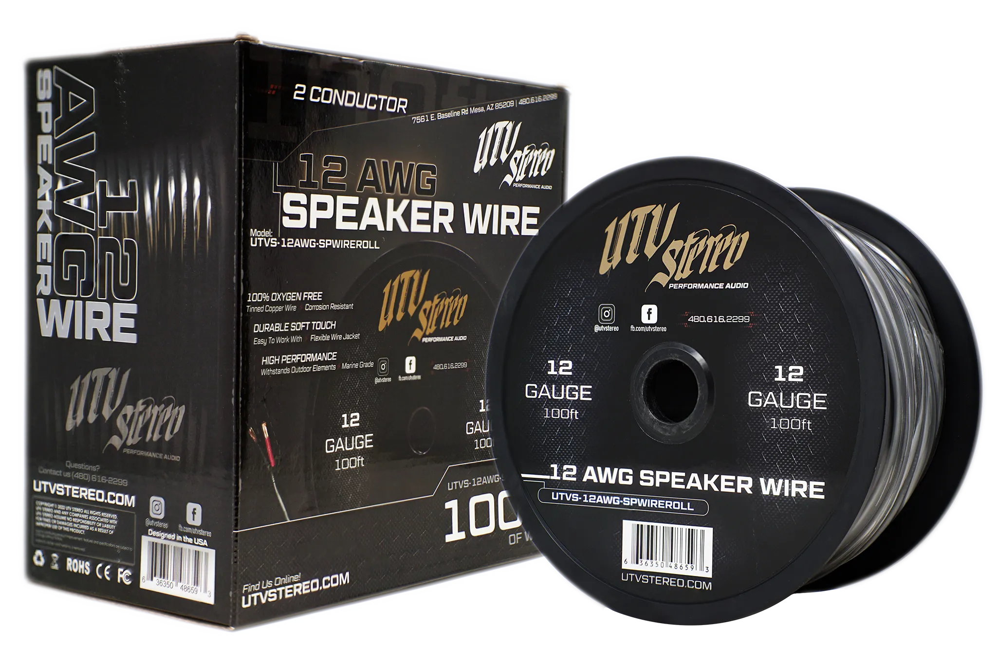 12 AWG Speaker Wire Roll - 12ft | UTVS-12AWG-SPWIRE-12