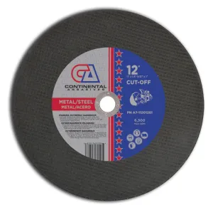 12" x 1/8" (5/32") x 1" Type 1 Gas Saw Wheels for Metal/Steel (Pack of 10)