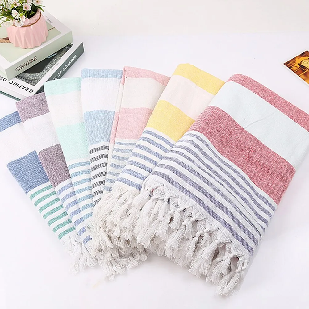 180*100cm Turkish Striped Tassel Cotton Bath Towel Travel Gym Camping Bath Towel Beach Blanket Bathtowel Cloth Mat Beach Towels