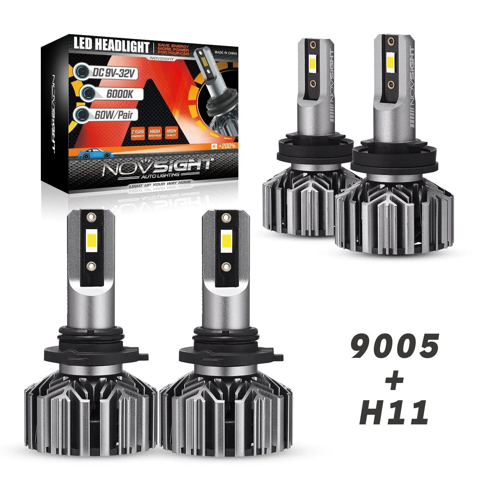 2019-2020 Nissan Altima LED Headlight Bulbs 9005 H11 Conversion Kit 60W, Replace Car Lights 6500K