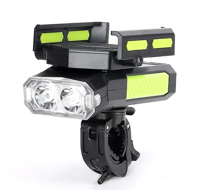 2400mAh green black Outdoor cycling bike front light with emergency light, with power bank, mobile phone holder,Waterproof,rechargeable AZ22533