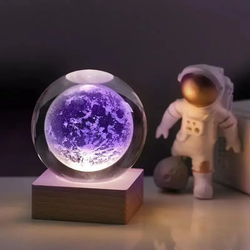 3D Crystal Planet Saturn LED Night Light