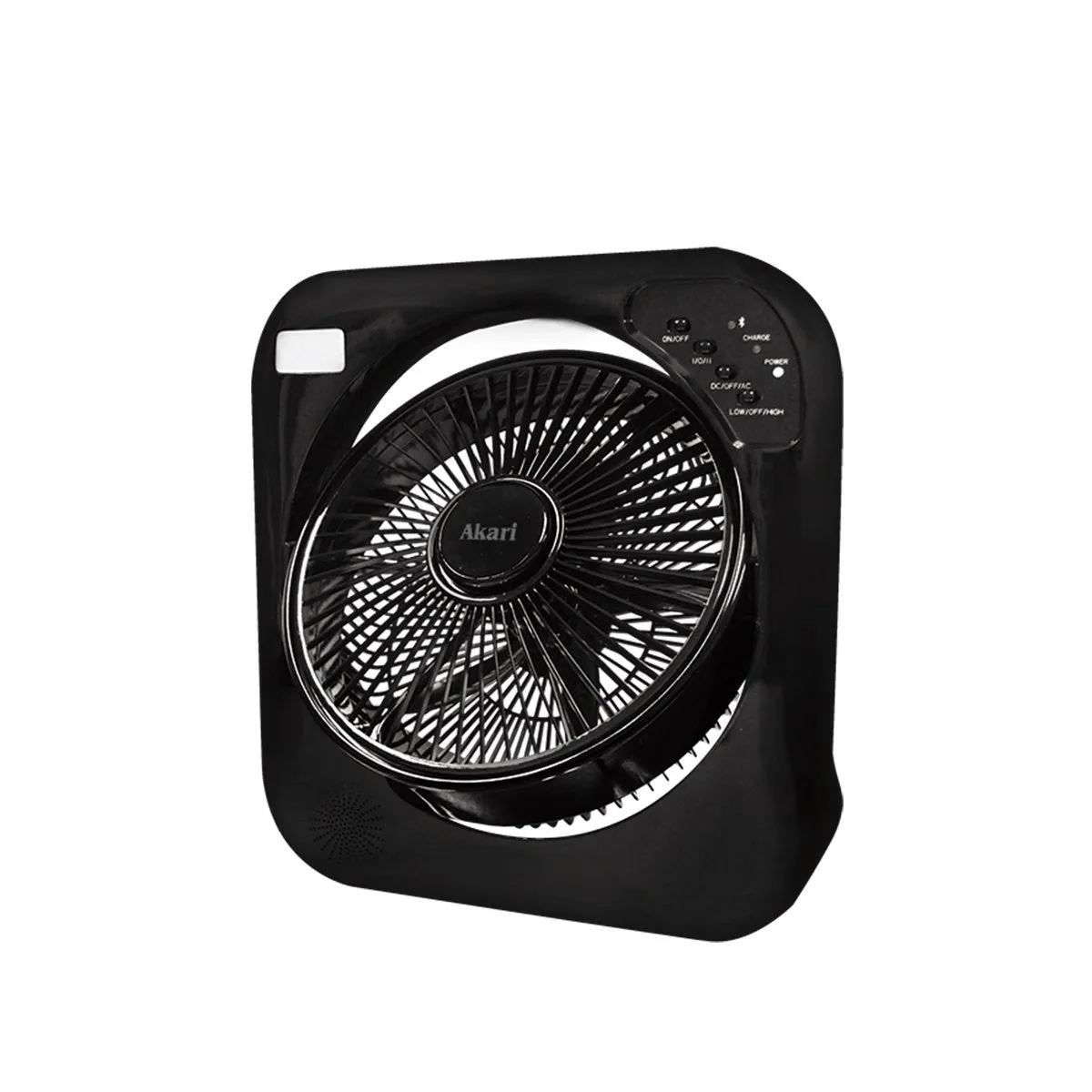 Akari 12 Rechargeable Box Fan with BT Speaker & LED Light (ARBF-5513MB)