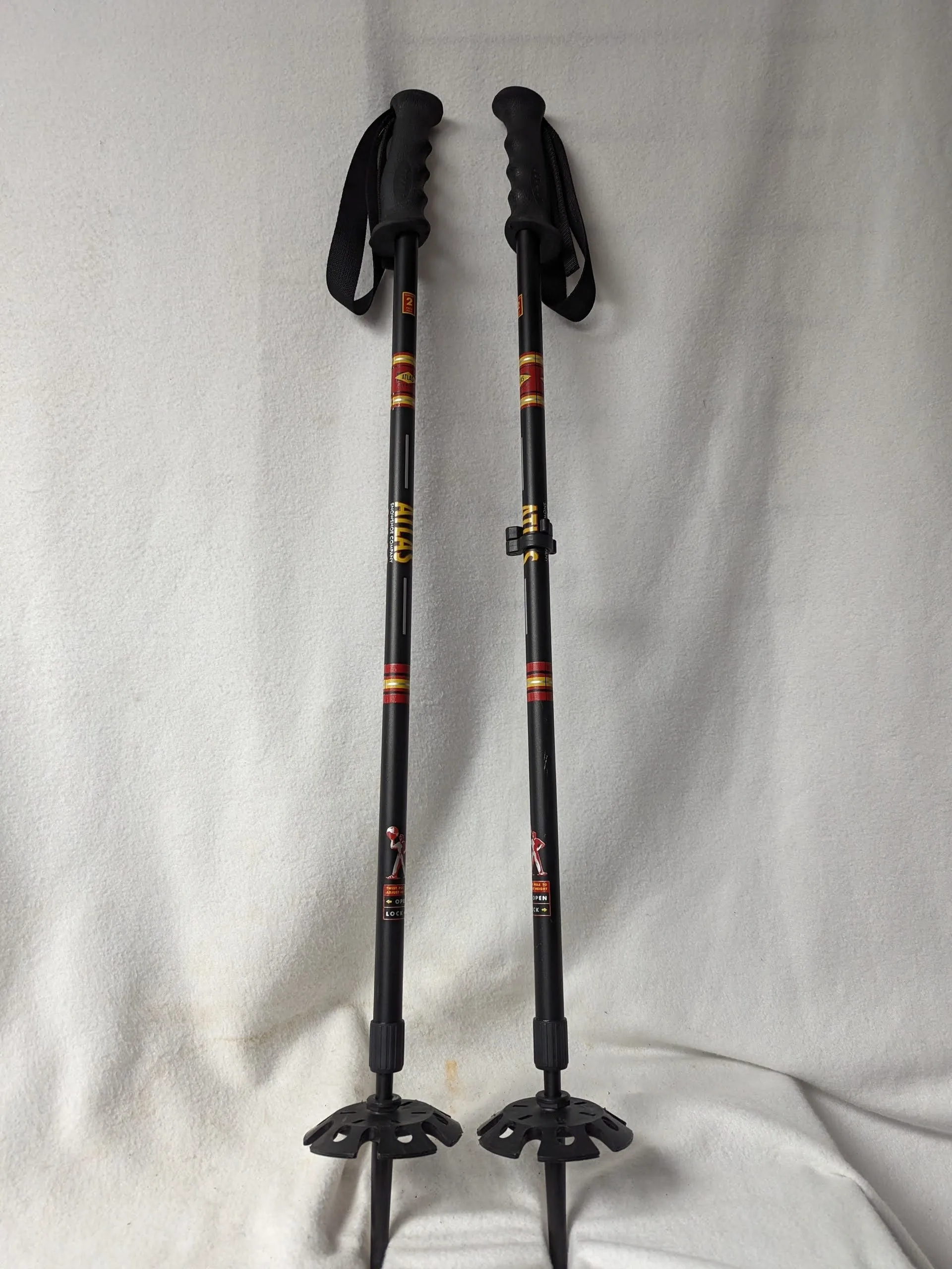 Atlas Snowshoe Poles Size Adjustable 85 Cm - 140 Cm Color Black Condition Used