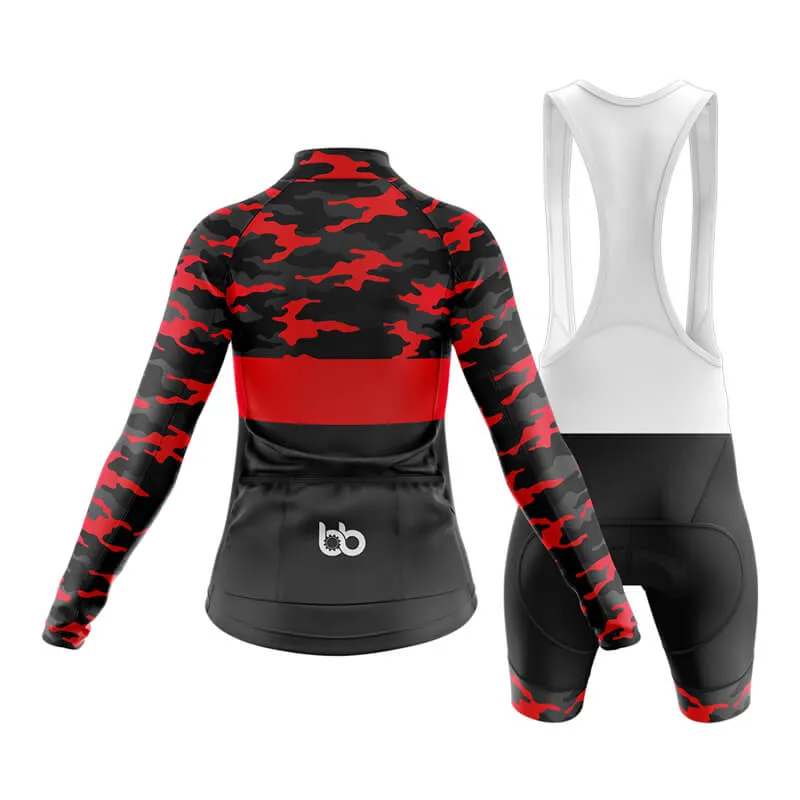 Camouflage Neck Club Cycling Kit (V2) (Red)