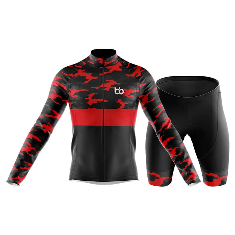 Camouflage Neck Club Cycling Kit (V2) (Red)