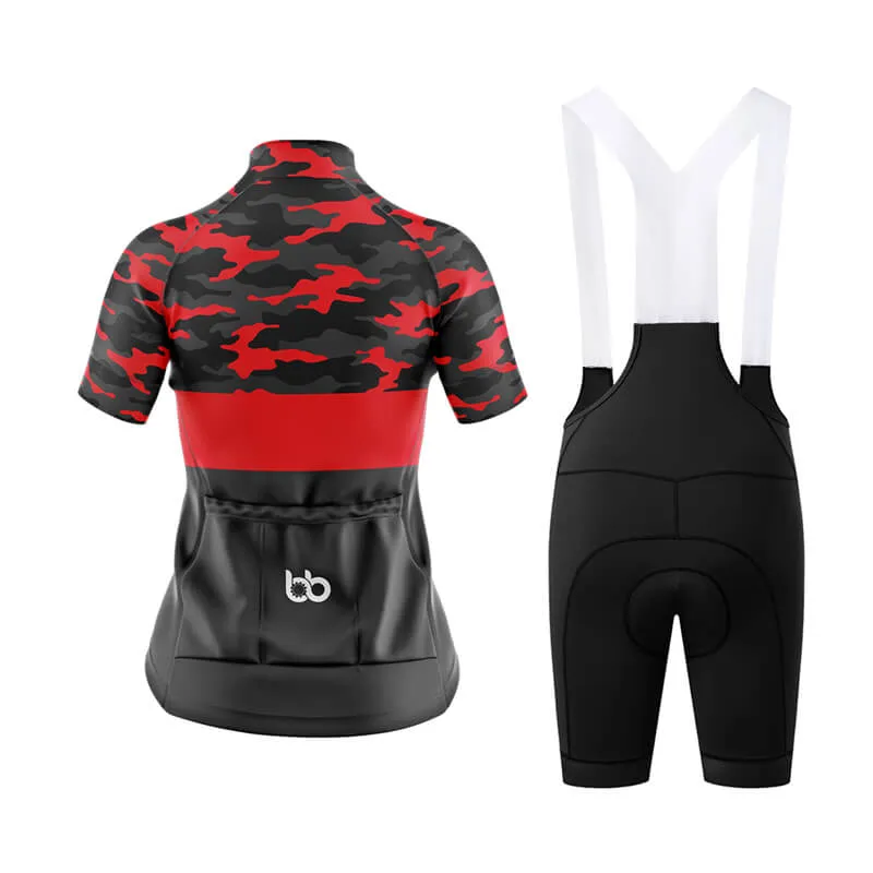 Camouflage Neck Club Cycling Kit (V2) (Red)