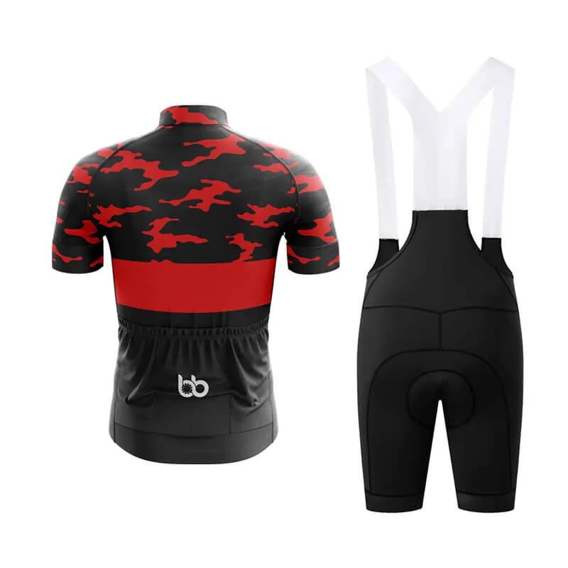 Camouflage Neck Club Cycling Kit (V2) (Red)