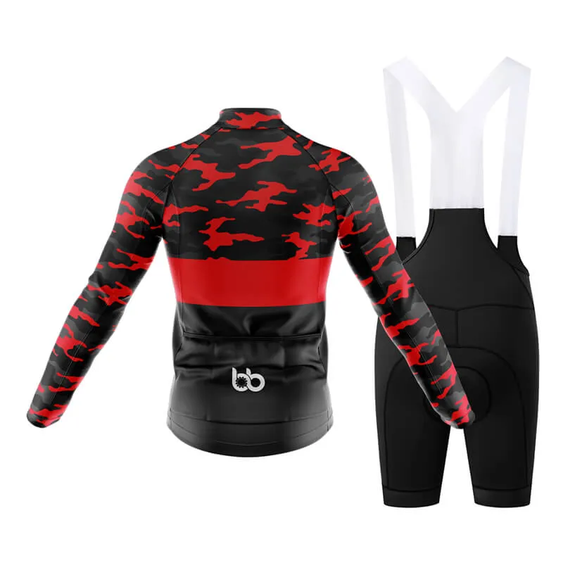 Camouflage Neck Club Cycling Kit (V2) (Red)