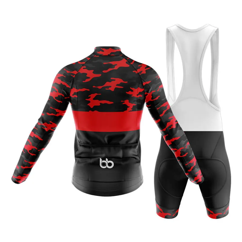 Camouflage Neck Club Cycling Kit (V2) (Red)