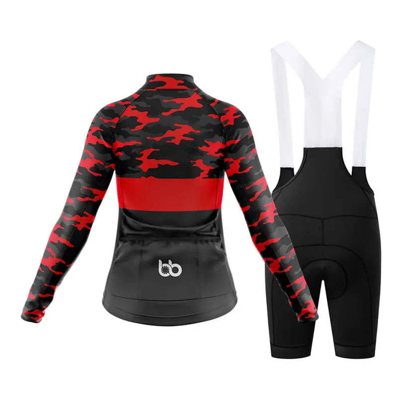 Camouflage Neck Club Cycling Kit (V2) (Red)