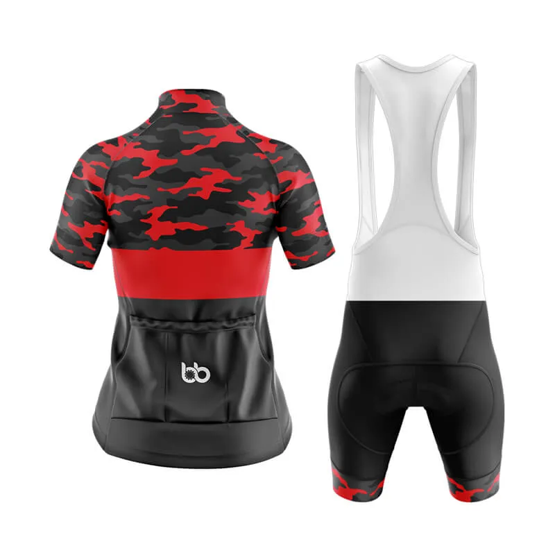 Camouflage Neck Club Cycling Kit (V2) (Red)