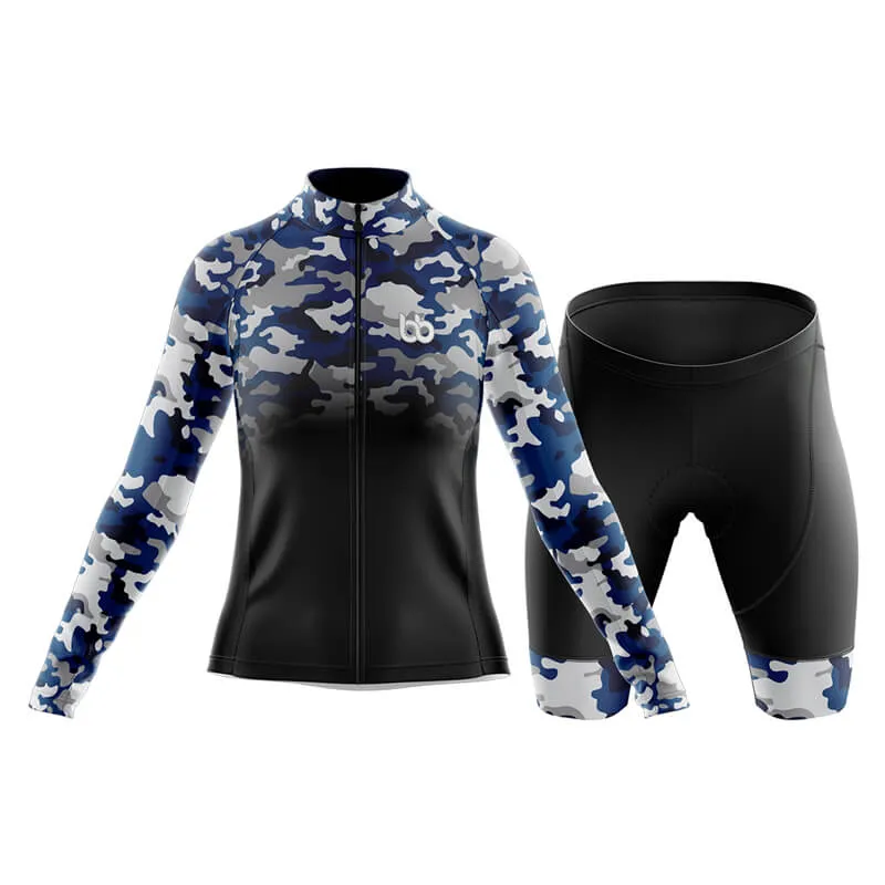 Camouflage Neck Club Cycling Kit (V3) (Blue-Black)