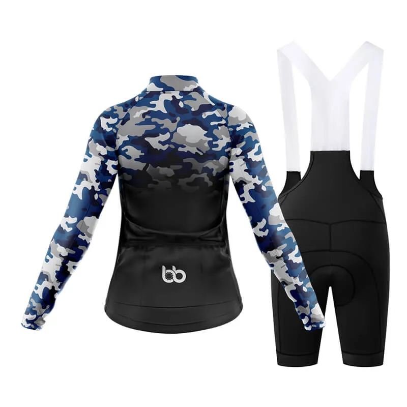 Camouflage Neck Club Cycling Kit (V3) (Blue-Black)