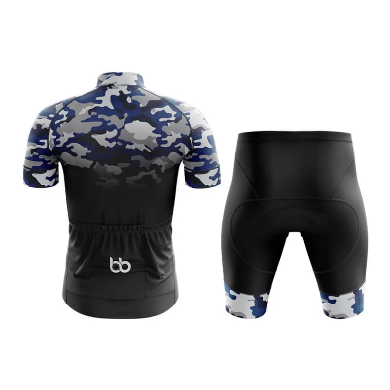 Camouflage Neck Club Cycling Kit (V3) (Blue-Black)