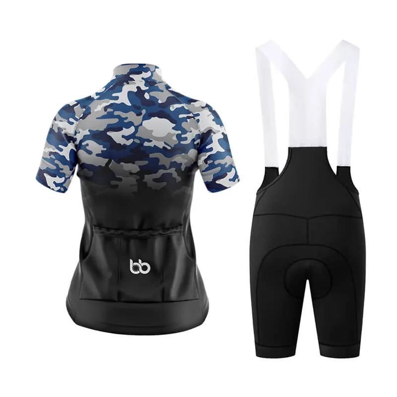 Camouflage Neck Club Cycling Kit (V3) (Blue-Black)