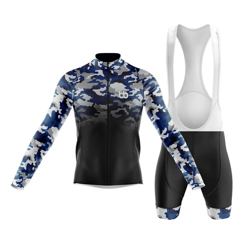 Camouflage Neck Club Cycling Kit (V3) (Blue-Black)