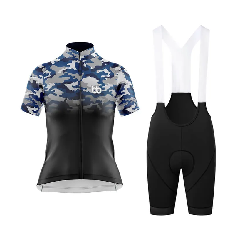 Camouflage Neck Club Cycling Kit (V3) (Blue-Black)