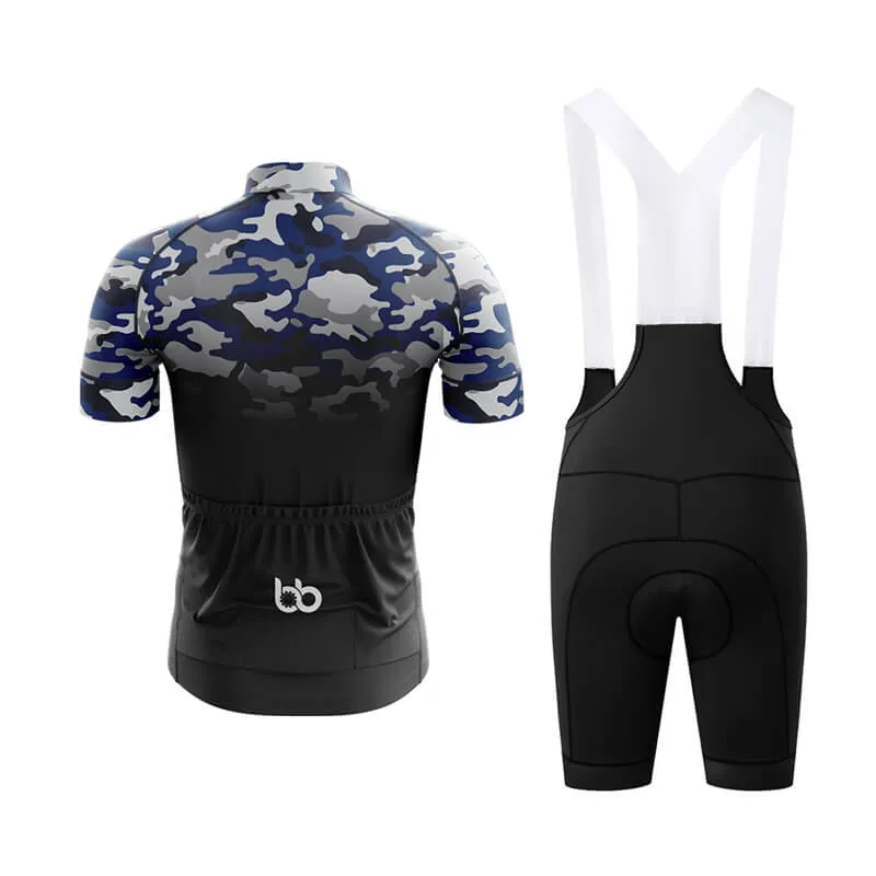 Camouflage Neck Club Cycling Kit (V3) (Blue-Black)