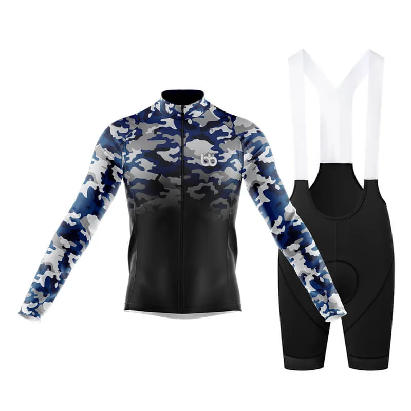 Camouflage Neck Club Cycling Kit (V3) (Blue-Black)