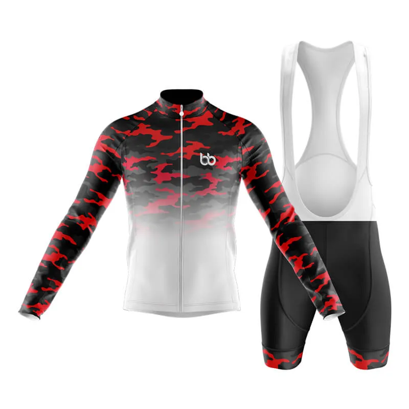 Camouflage Neck Club Cycling Kit (V3) (Red-White)