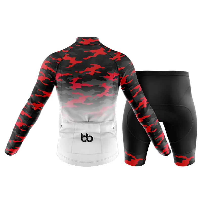 Camouflage Neck Club Cycling Kit (V3) (Red-White)