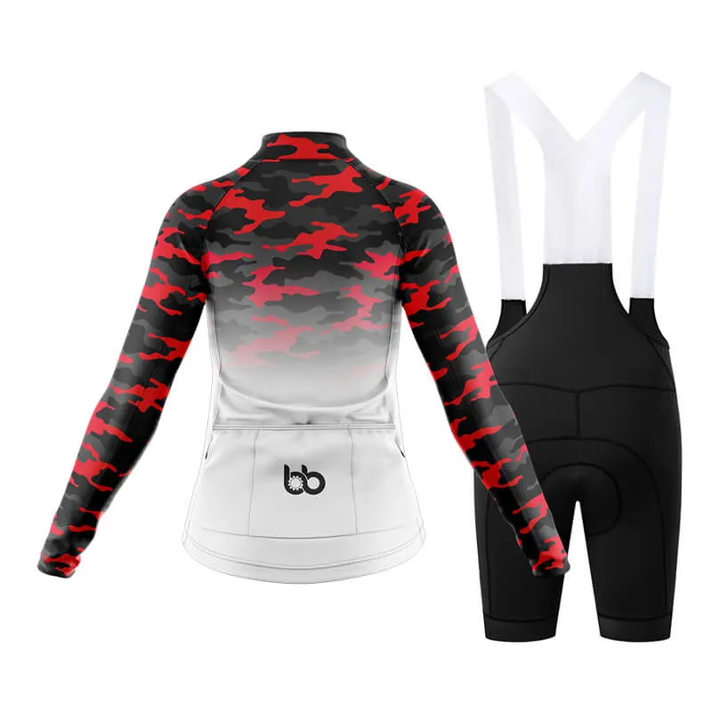 Camouflage Neck Club Cycling Kit (V3) (Red-White)