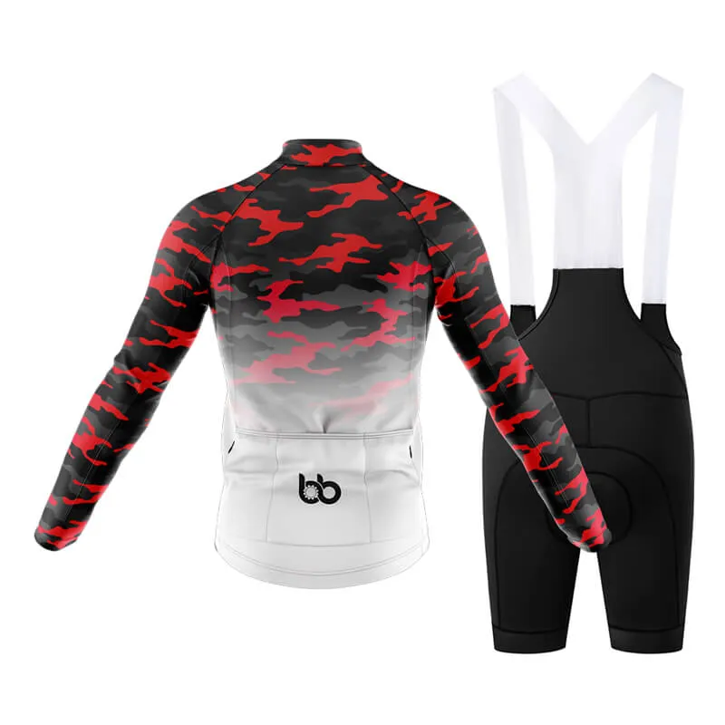 Camouflage Neck Club Cycling Kit (V3) (Red-White)