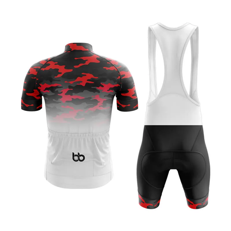 Camouflage Neck Club Cycling Kit (V3) (Red-White)