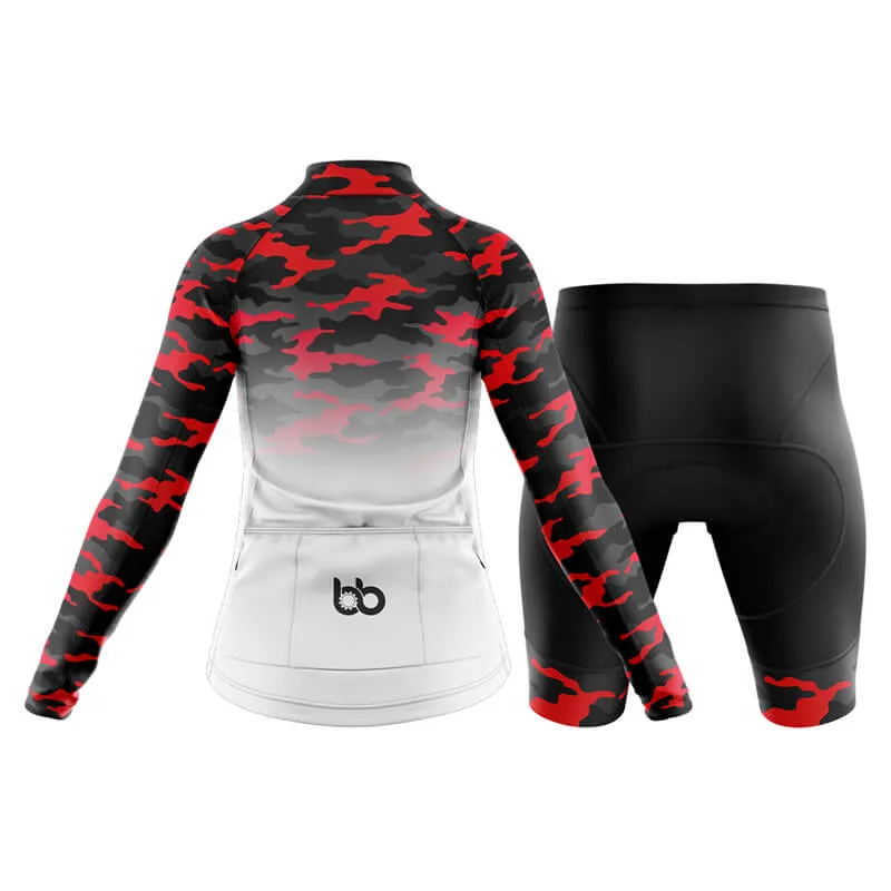 Camouflage Neck Club Cycling Kit (V3) (Red-White)