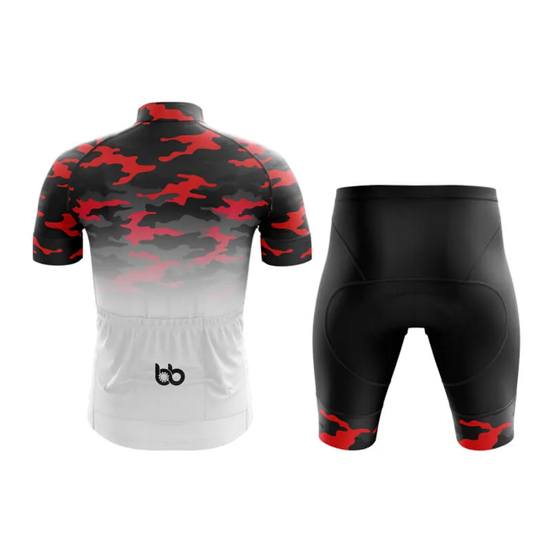 Camouflage Neck Club Cycling Kit (V3) (Red-White)