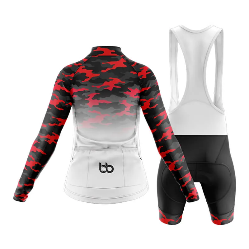 Camouflage Neck Club Cycling Kit (V3) (Red-White)