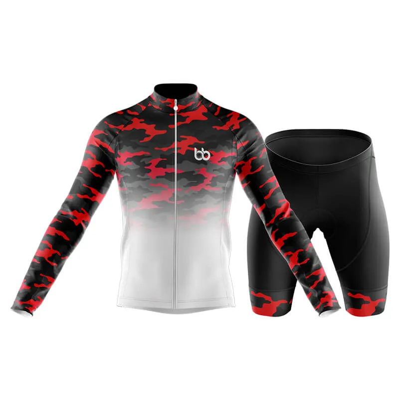 Camouflage Neck Club Cycling Kit (V3) (Red-White)