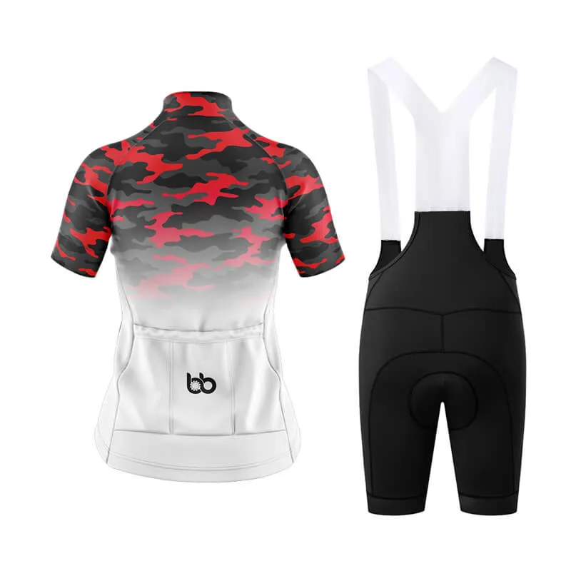 Camouflage Neck Club Cycling Kit (V3) (Red-White)