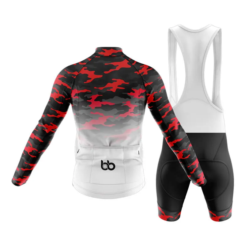 Camouflage Neck Club Cycling Kit (V3) (Red-White)