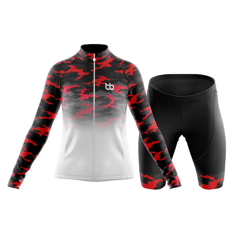 Camouflage Neck Club Cycling Kit (V3) (Red-White)