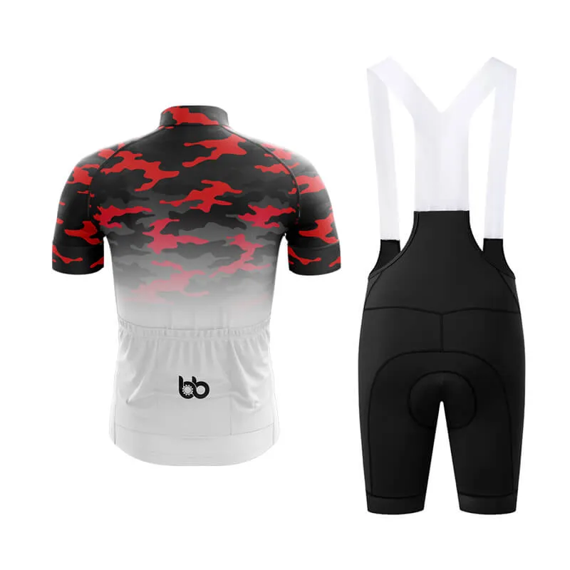 Camouflage Neck Club Cycling Kit (V3) (Red-White)