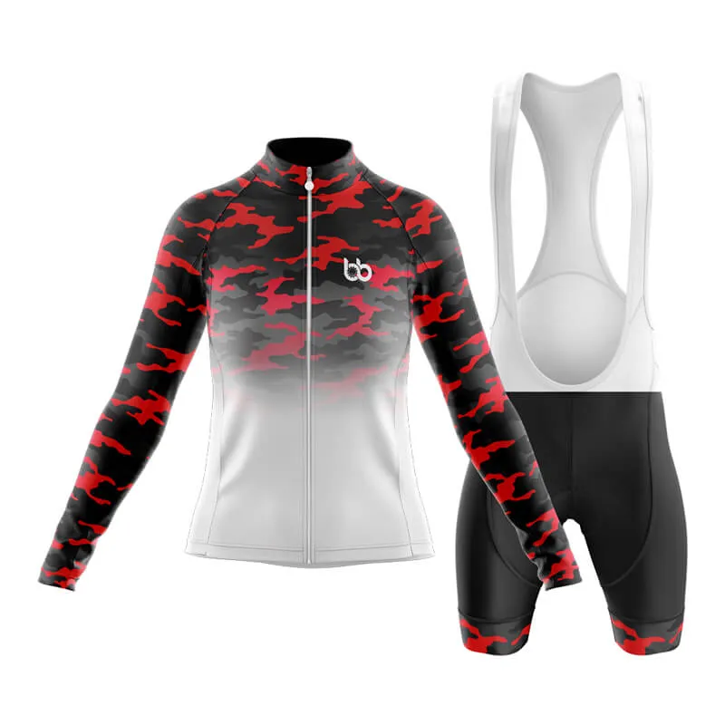 Camouflage Neck Club Cycling Kit (V3) (Red-White)