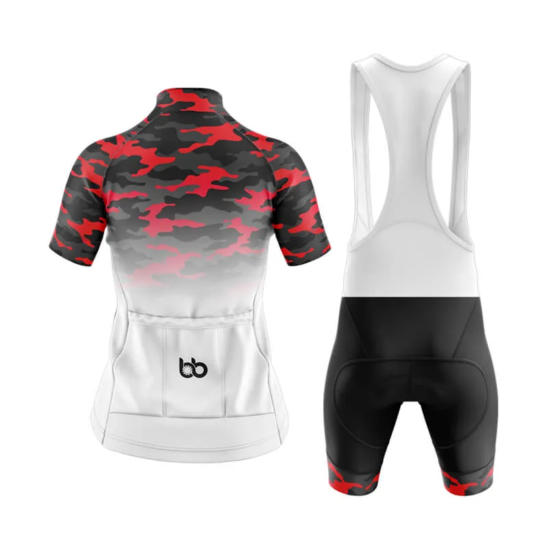 Camouflage Neck Club Cycling Kit (V3) (Red-White)