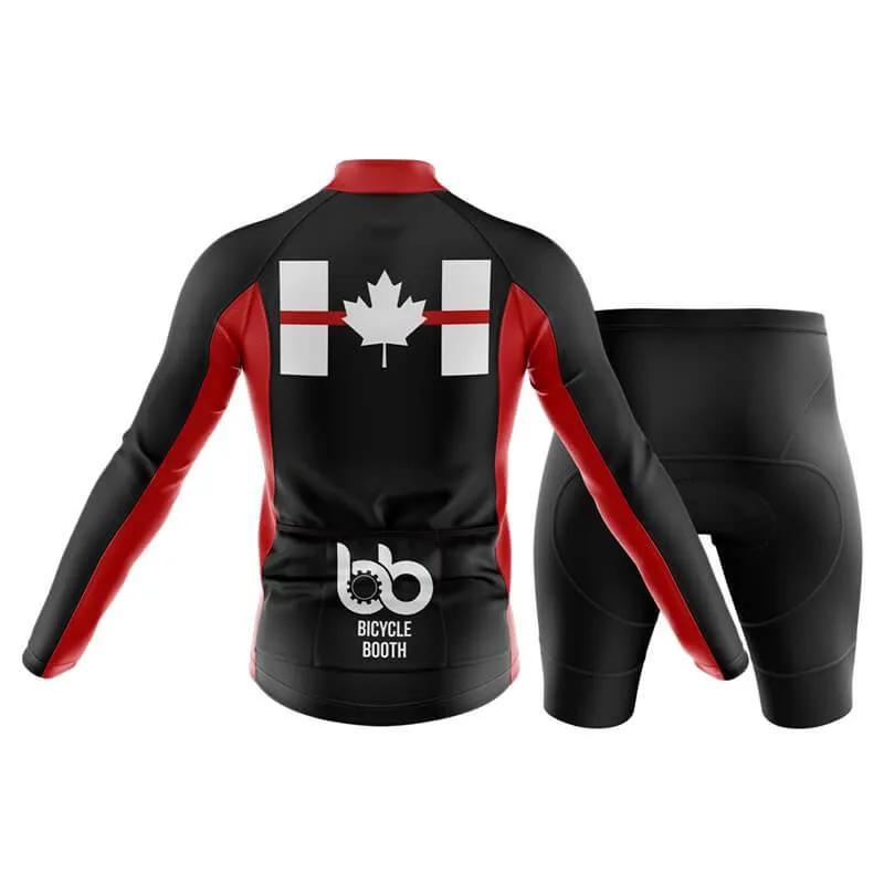 Canada Red Thin Line Club Cycling Kit (Black)