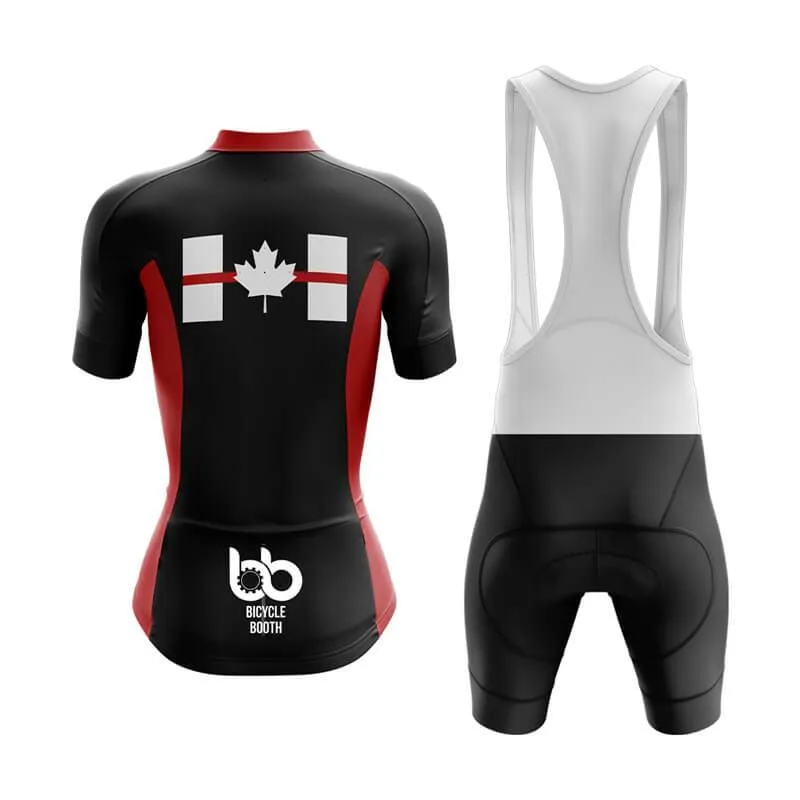 Canada Red Thin Line Club Cycling Kit (Black)