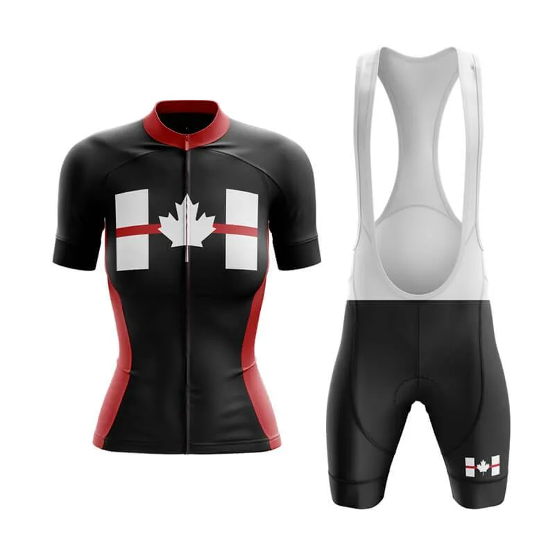 Canada Red Thin Line Club Cycling Kit (Black)