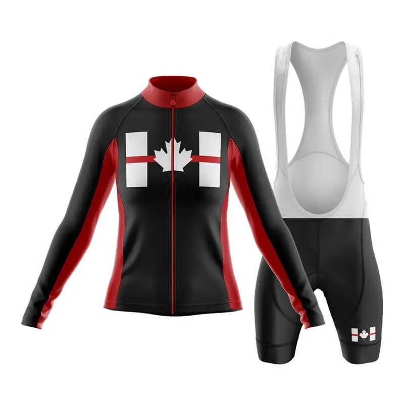 Canada Red Thin Line Club Cycling Kit (Black)