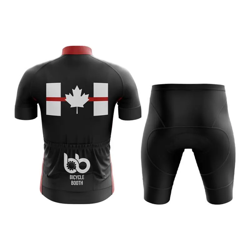 Canada Red Thin Line Club Cycling Kit (Black)