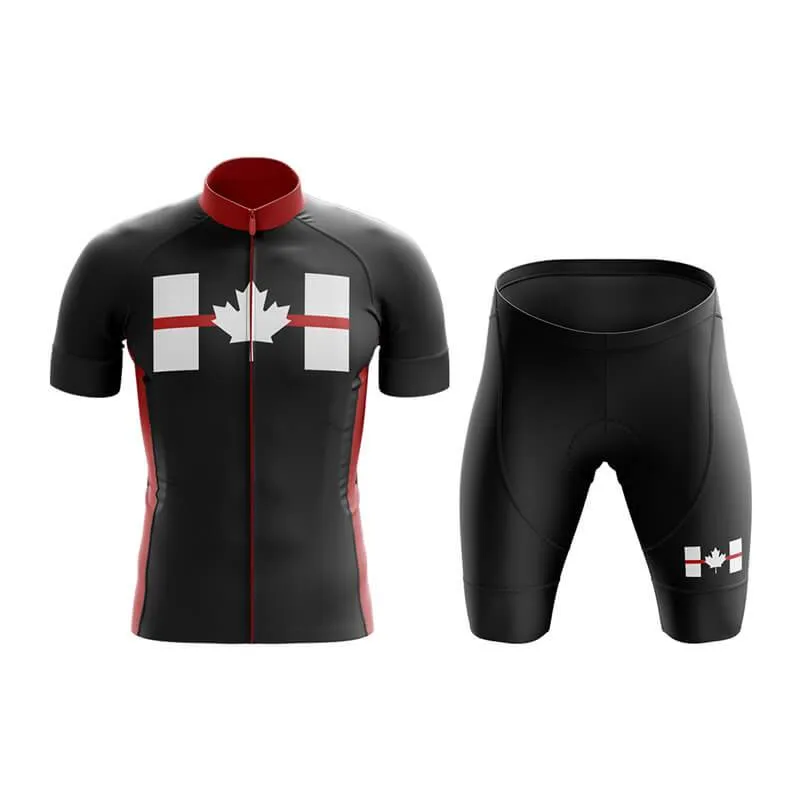 Canada Red Thin Line Club Cycling Kit (Black)