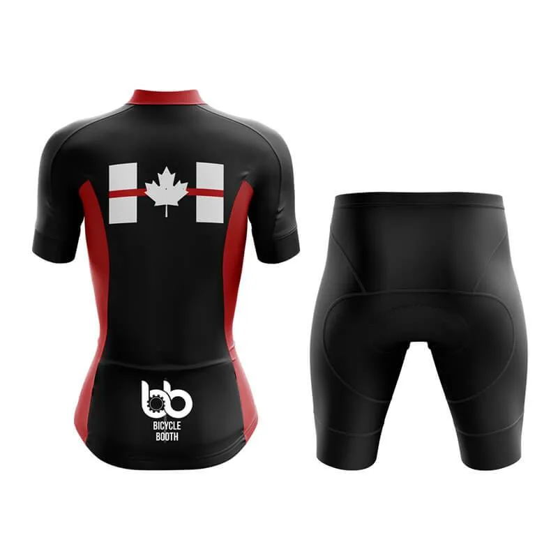 Canada Red Thin Line Club Cycling Kit (Black)