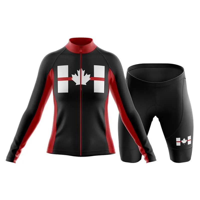 Canada Red Thin Line Club Cycling Kit (Black)