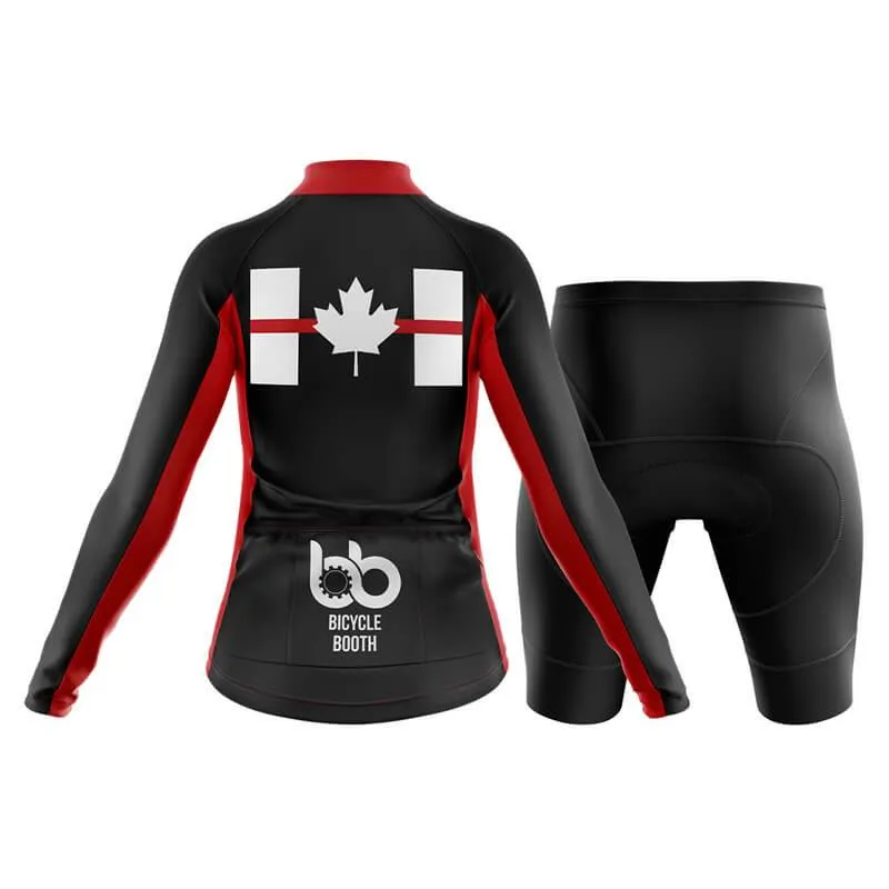 Canada Red Thin Line Club Cycling Kit (Black)