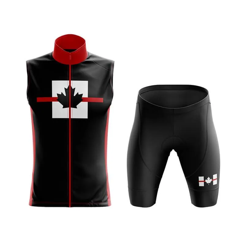 Canada Red Thin Line Club Cycling Kit (Black)