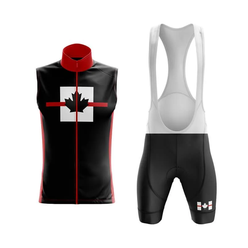 Canada Red Thin Line Club Cycling Kit (Black)